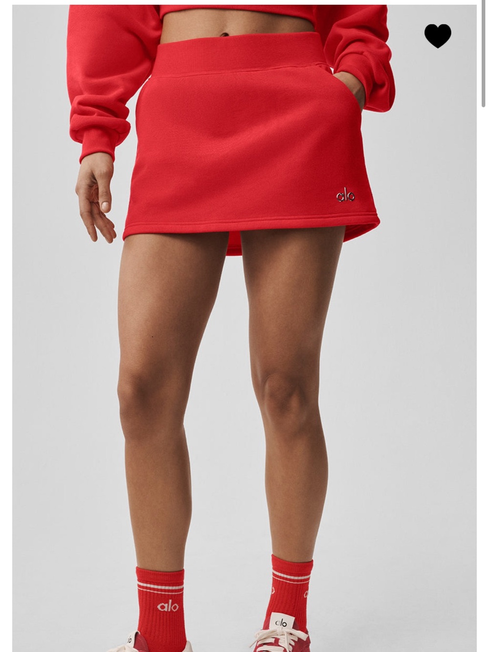 ALO  Yoga Accolade Skirt - Bright Red  SZ M